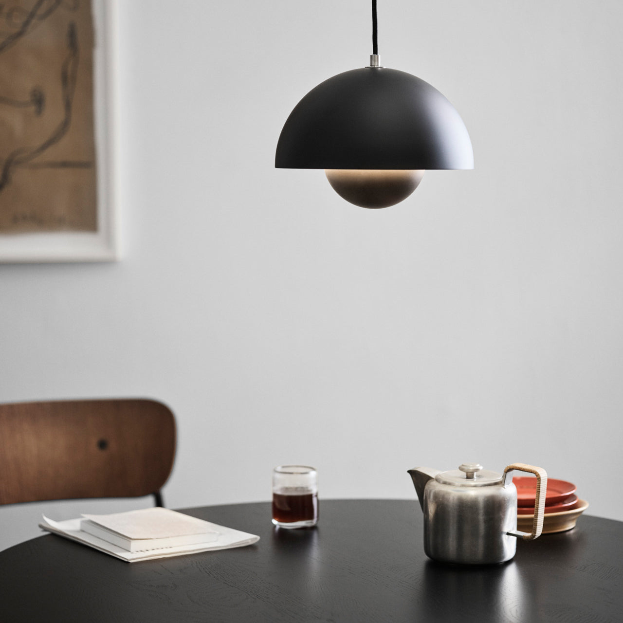 Half-round metal ceiling lamp