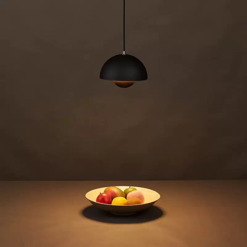 Half-round metal ceiling lamp