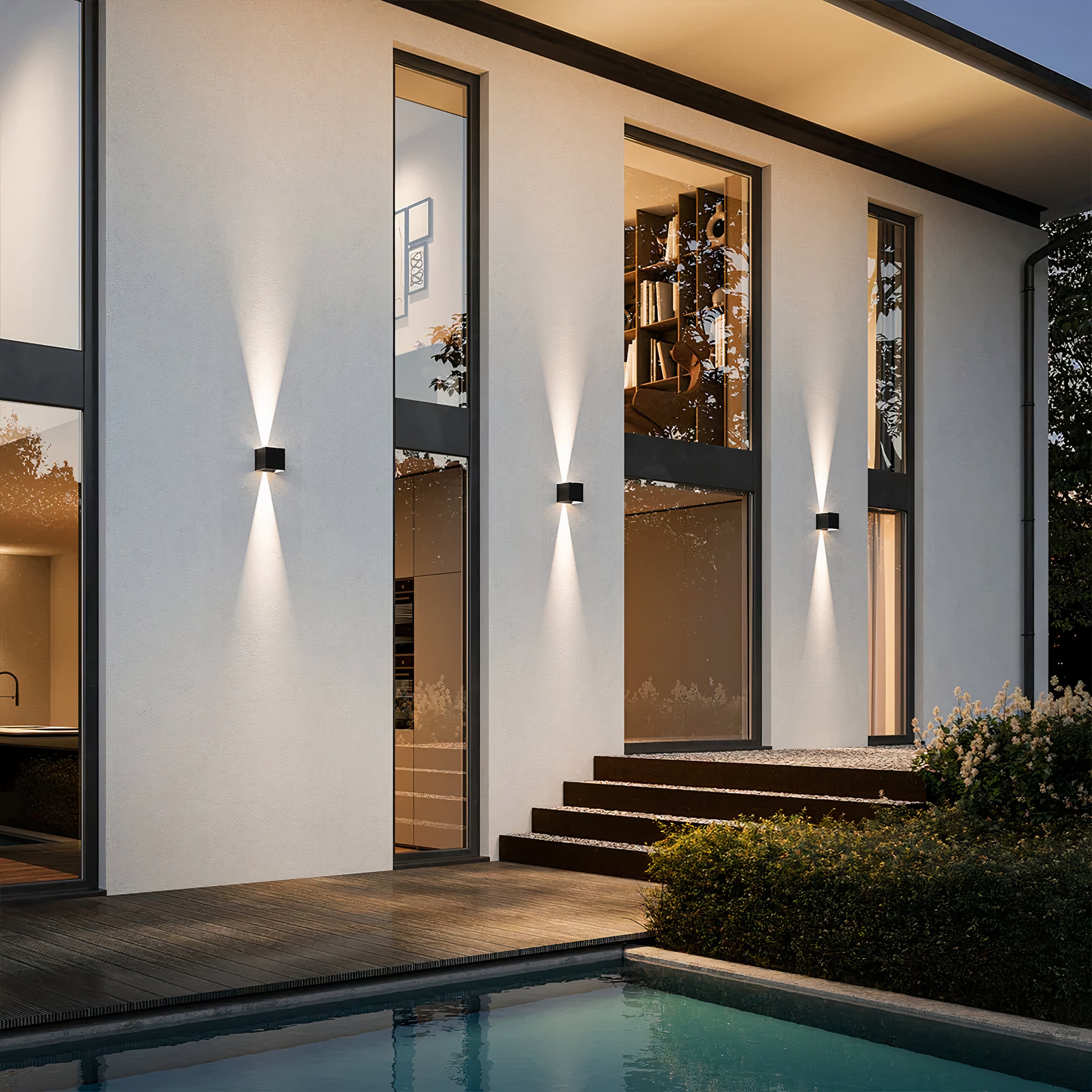 Wireless square wall lamp